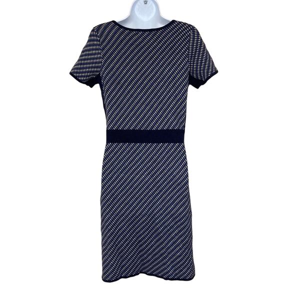 Boden Zoe Knitted Short Sleeve Shift Sweater Dress Blue Stretch Womens Size 6 R - Picture 2 of 14